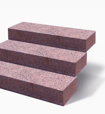 Granit Blockstufen rötlich-grau/rot