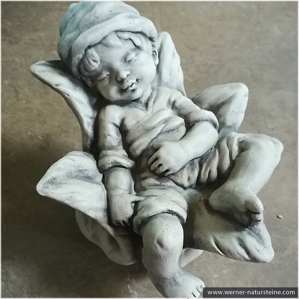 Steinguss - Figur Glockenblumen Elf schlafend